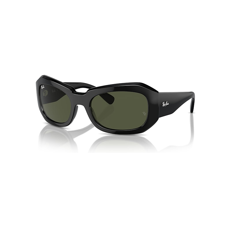 Ray-Ban Unisex Sunglass Beate - Rahmenfarbe: Schwarz, Linsenfarbe: Grün