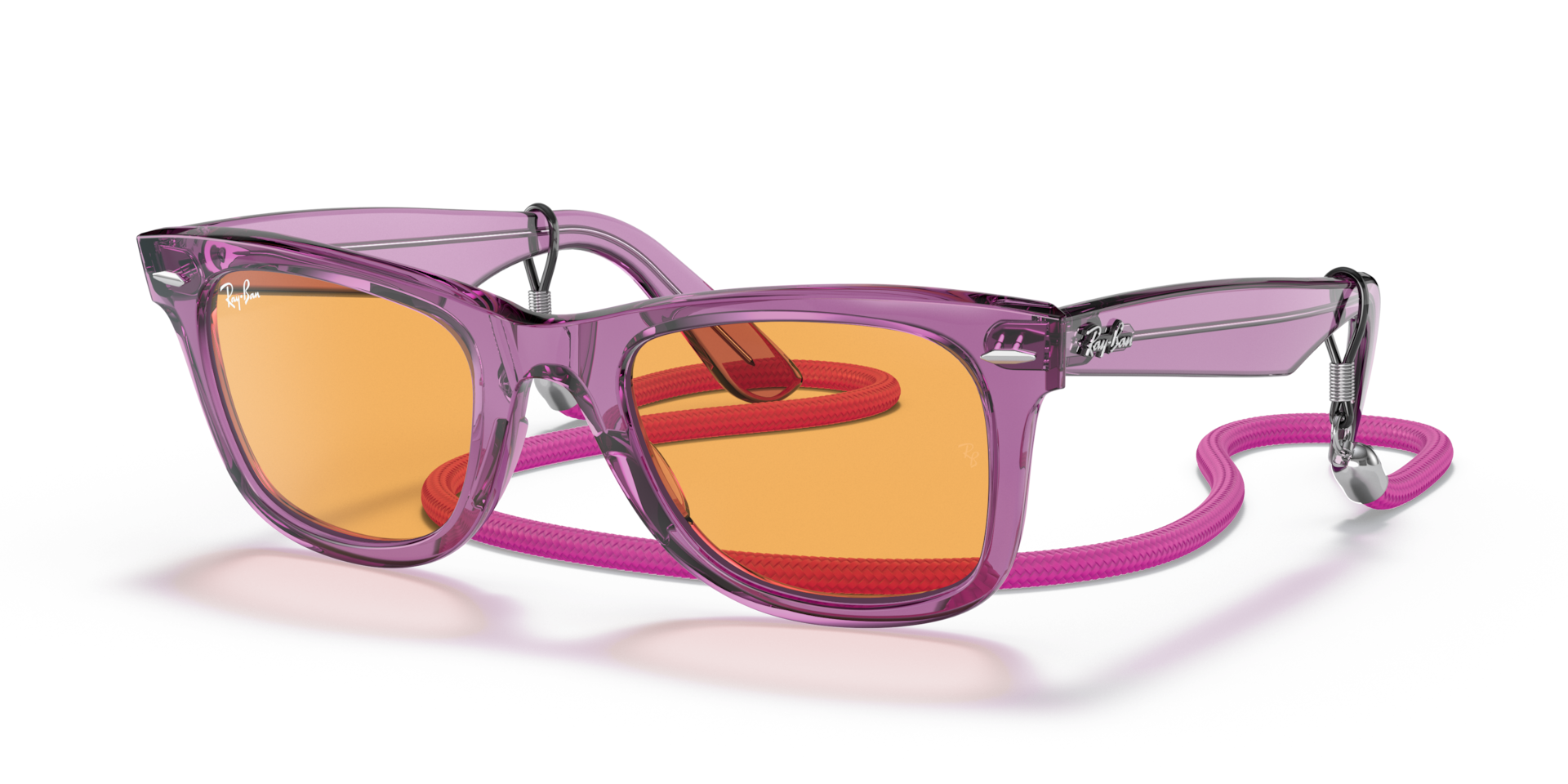 Ray-Ban Original Wayfarer Colorblock Lunettes De Soleil - Monture Violet Transparent Verres Orange 50-22 138 €