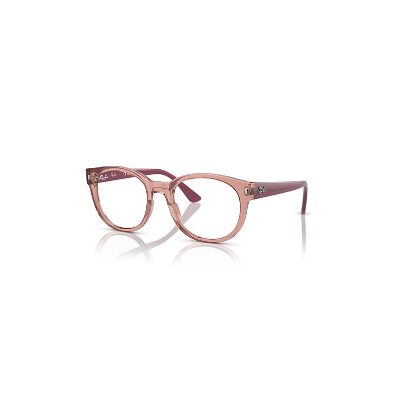 Ray-Ban Eyeglasses  Rb7227 Optics - Opal Pink Frame Clear Lenses Polarized 51-21, RX7227