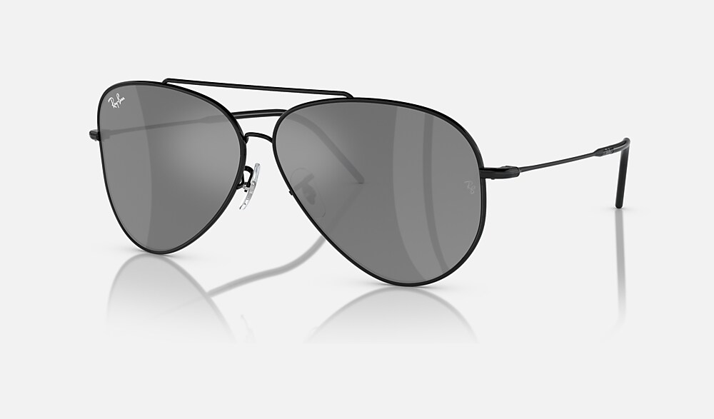 AVIATOR REVERSE Sunglasses in Black and Silver (62-11) - RBR0101S