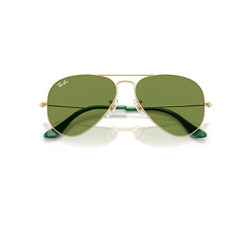AVIATOR LARGE METAL Sunglasses in Arista Gold and Green (62-14