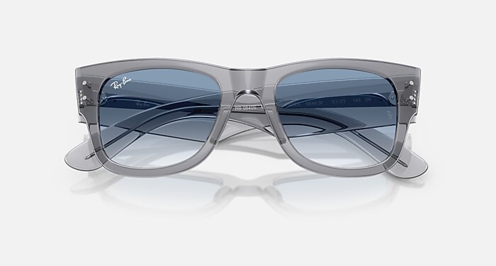 MEGA WAYFARER Sunglasses in Transparent Grey and Clear Gradient