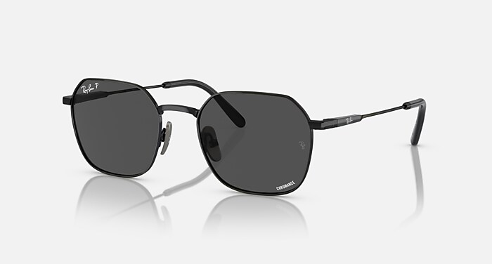 JIM TITANIUM POLARIZED+ LENSES Sunglasses in Black and Dark Grey 