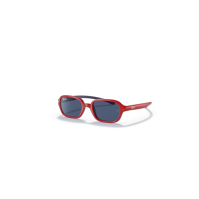 Ray-Ban Sunglasses Kids  Kids - Red On Rubber Blue Frame Blue Lenses 39-16, RB9074S