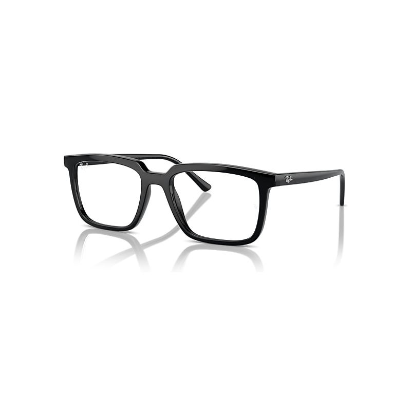Ray-Ban Eyeglasses Unisex Alain Optics - Black Frame Clear Lenses Polarized 54-18