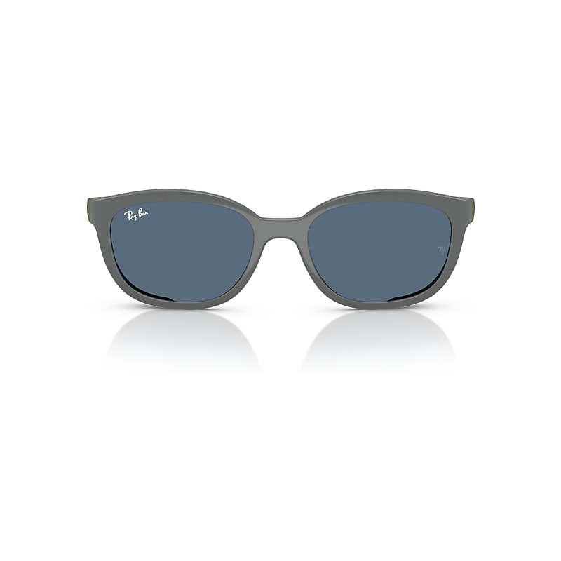 Ray-Ban Rb1632 Clip-on Kids Bio-based - Monture Gris Foncé Sur Vert Caoutchouc Verres Bleu 46-16