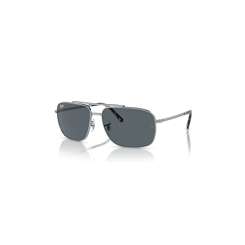 Ray-Ban Sunglasses   - Silver Frame Blue Lenses 59-15, RB3796