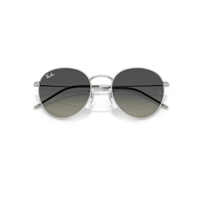 Ray-Ban Round Reverse Sunglasses Silver Frame Grey Lenses 53-21