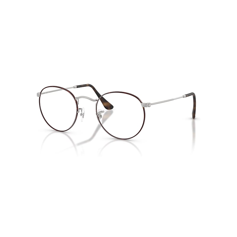 Ray-Ban Eyeglasses Unisex Round Metal Optics - Matte Silver Frame Clear Lenses 47-21
