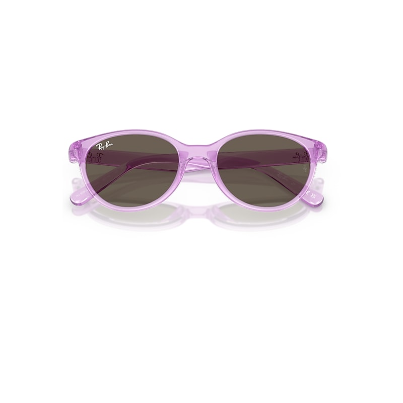 Ray-Ban Rb9080s Kids Bio-based Sunglasses Transparent Violet Frame Brown Lenses 45-16