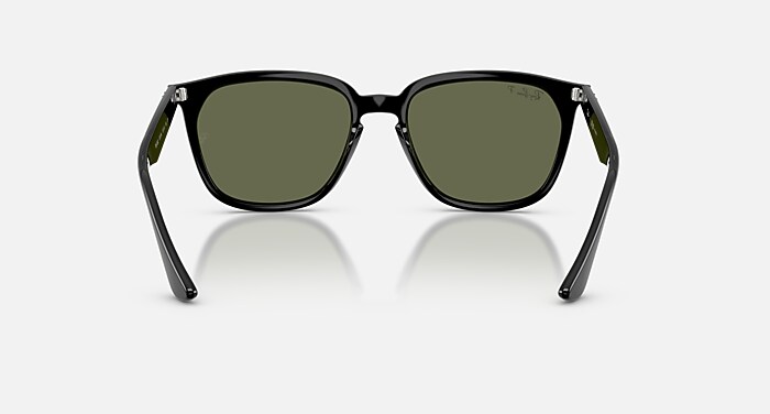 RB4362 Polarized Sunglasses in Black and G-15 Green Polarized (55