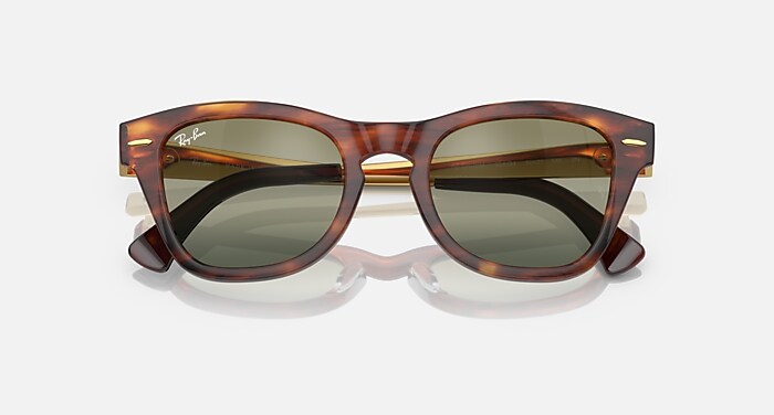 RB0707SM Sunglasses in Striped Havana and Green (50-21) - RB0707SM