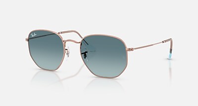 HEXAGONAL FLAT LENSES Sunglasses in Arista Gold and Brown (51-21