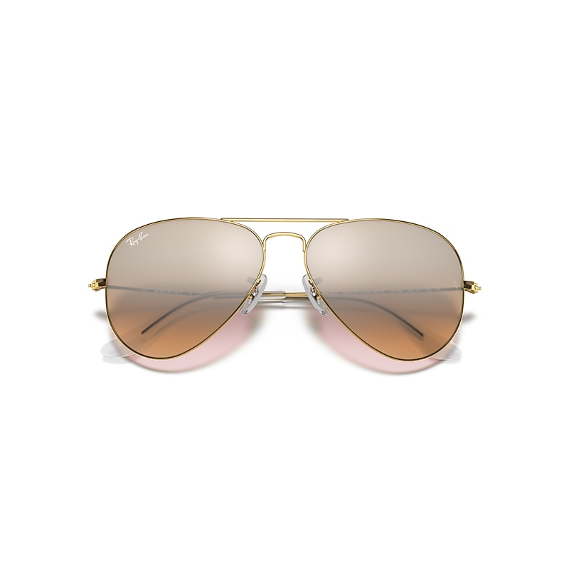 AVIATOR GRADIENT Sunglasses in Arista Gold and Silver/Pink  display picture 1