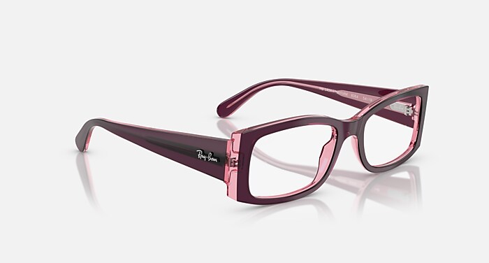 MIRIAM OPTICS メガネ 透明ピンク上にバイオレット と クリア (54-19
