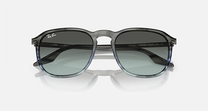 RB2203 Sunglasses in Striped Grey & Blue and Blue/Black (52-20