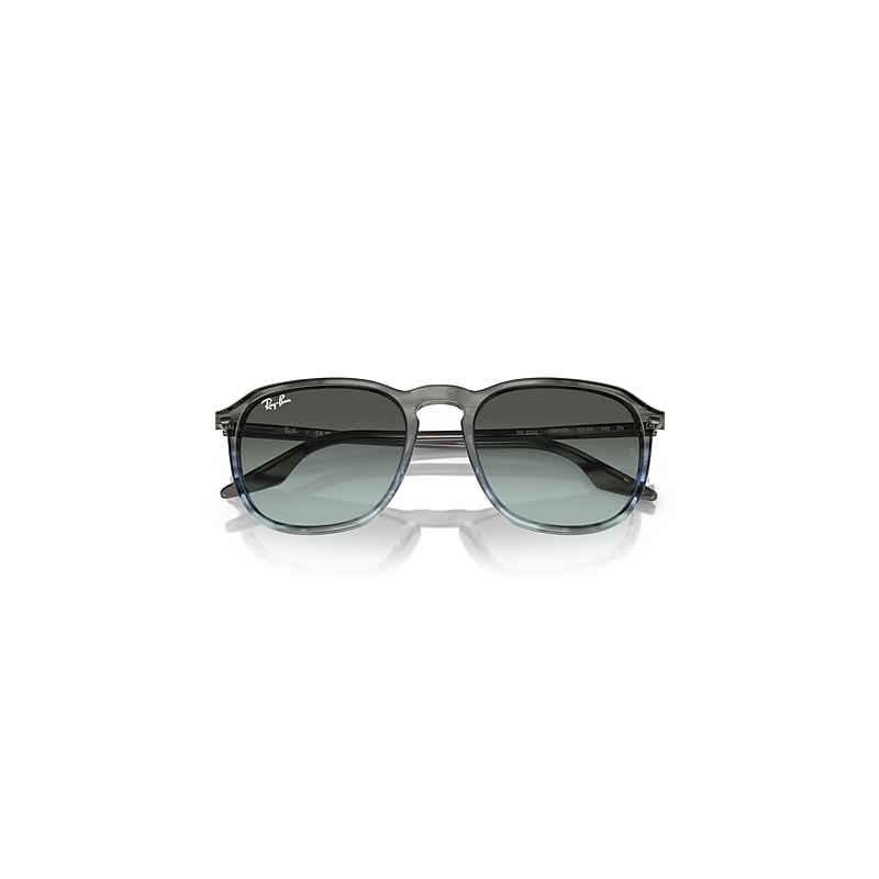 Ray-Ban Rb2203 Sunglasses Striped Grey Frame Blue Lenses 52-20