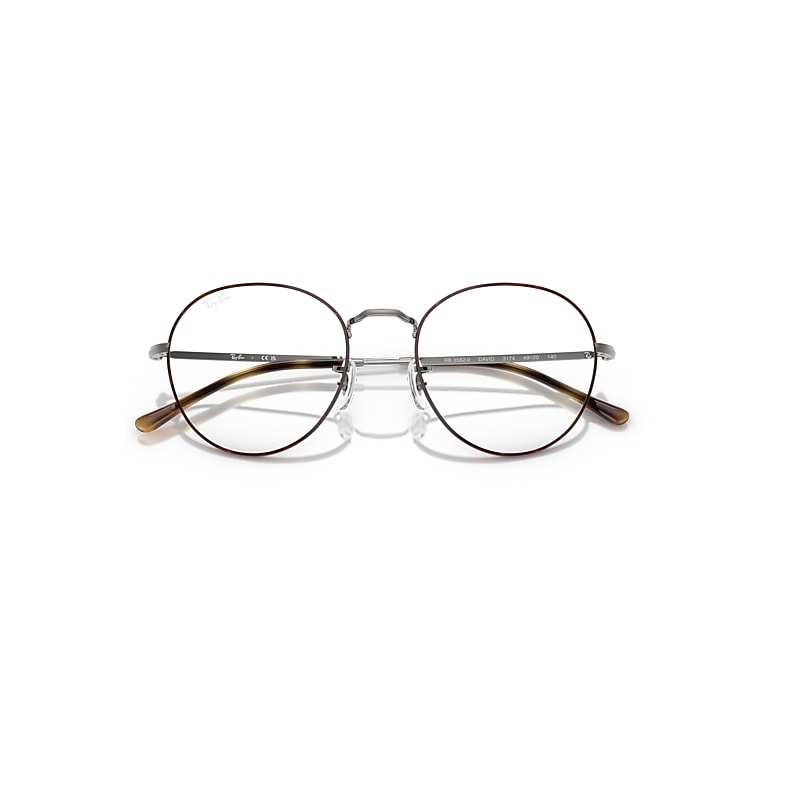 Ray-Ban David Optics Eyeglasses Gunmetal Frame Clear Lenses Polarized 49-20