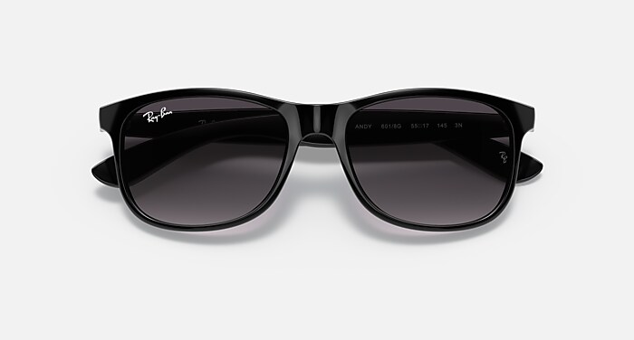 ANDY Sunglasses in Black and Grey Gradient (55-17) - RB4202 | Ray