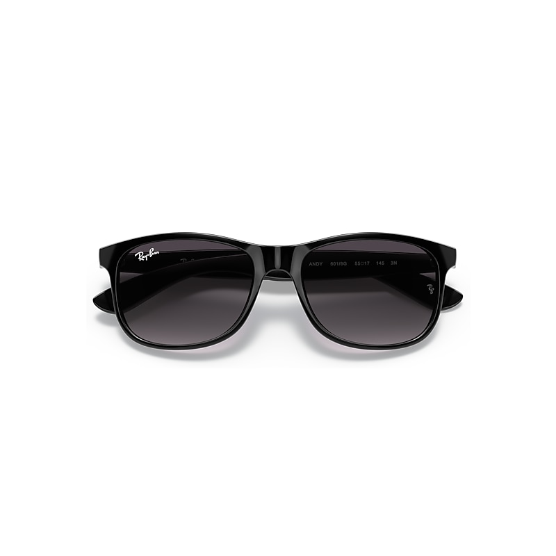 Ray-Ban Andy Sunglasses Black Frame Grey Lenses 55-17