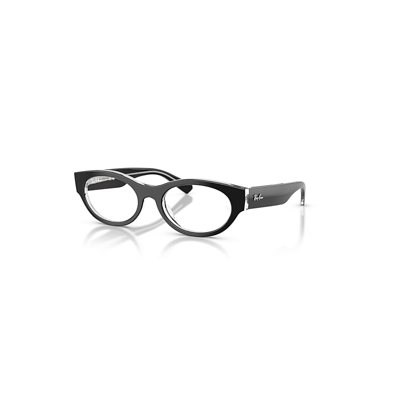 Ray-Ban Eyeglasses   Optics - Black On Transparent Frame Clear Lenses Polarized 53-19, RB5447