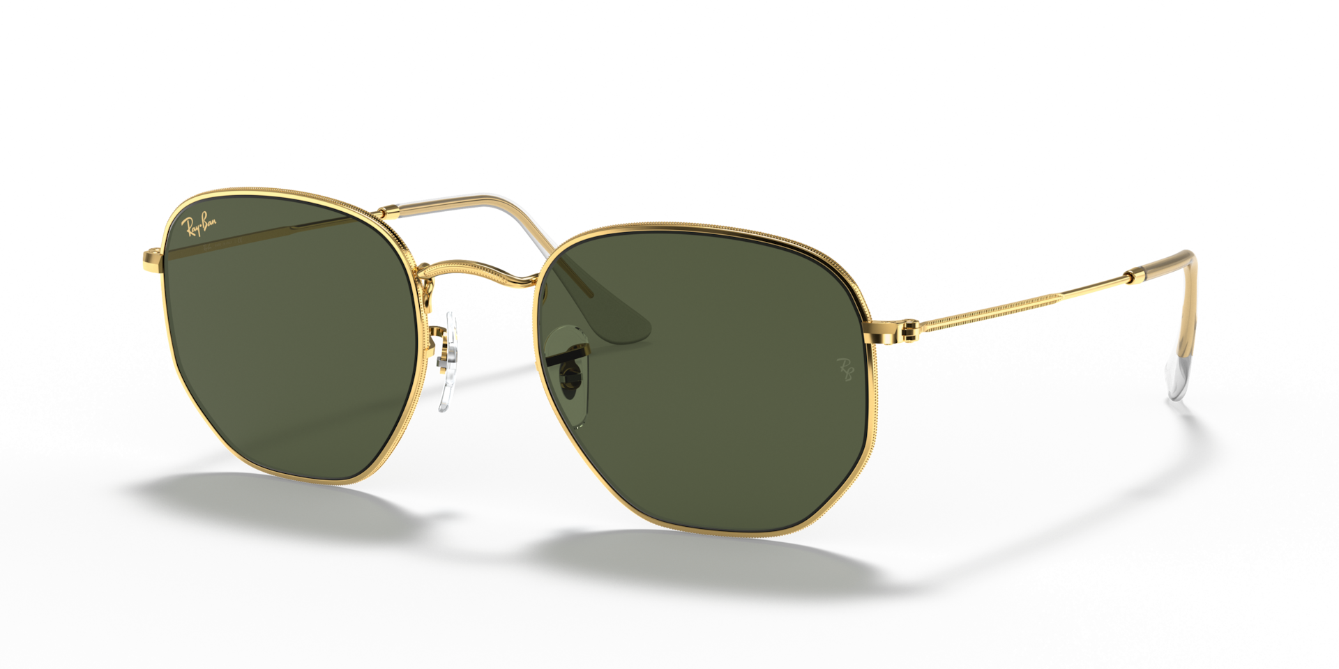 Ray-Ban(レイバン) サングラス0RB3548ユニセックス大人 HEXAGONAL Sunglasses in Gold and G-15 Green - RB3548 | Ray-Ban® US