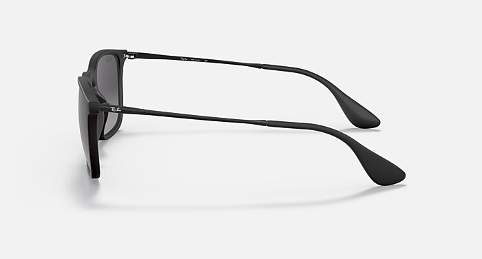 Ray-Ban Chris Matte Black Polarized Unisex Sunglasses CHRIS Sunglasses in Rubber Black and Grey Gradient - RB4187  main image 4