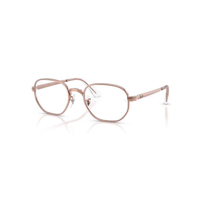 Ray-Ban Eyeglasses Unisex Hexagonal Max Optics - Copper Frame Transparent Lenses Polarized 52-21