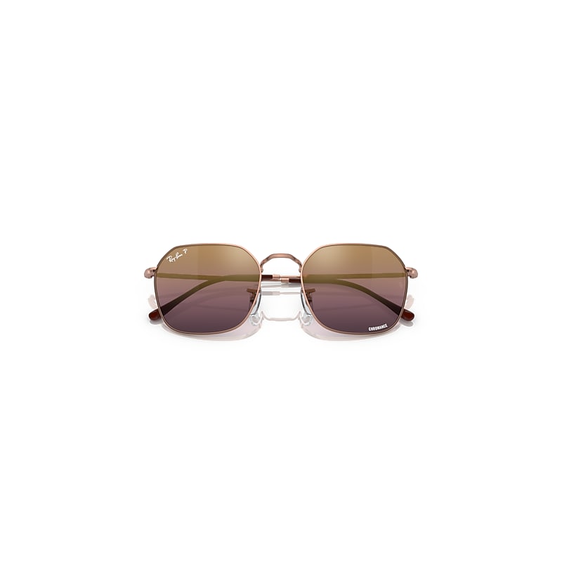 Ray-Ban Jim Polarized+ Lenses Sunglasses Rose Gold Frame Red Lenses Polarized 55-20