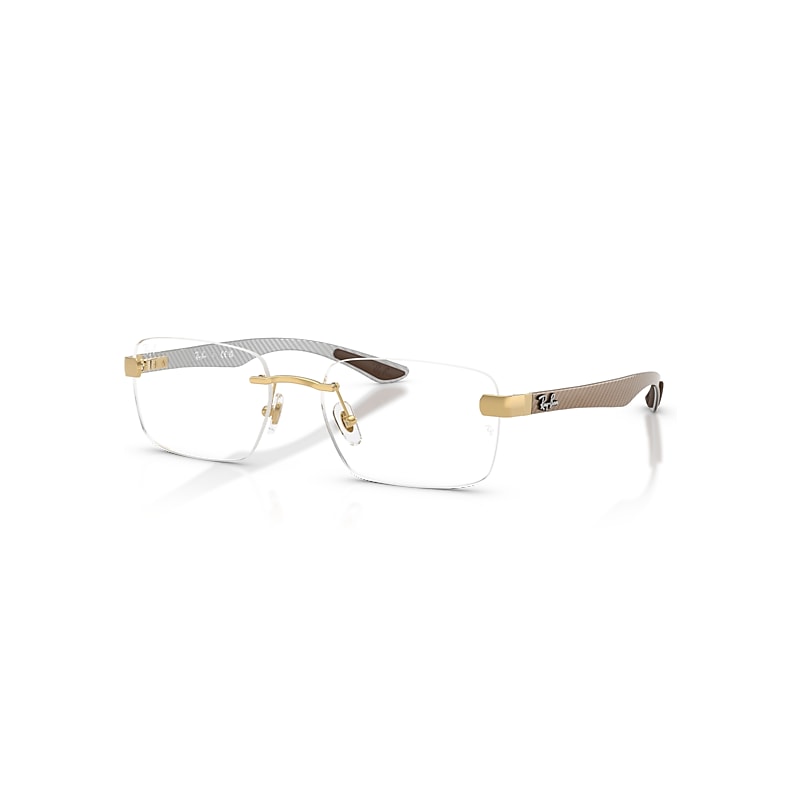 Ray-Ban Eyeglasses   Optics - Arista Gold Frame Clear Lenses Polarized 56-18, RB8423