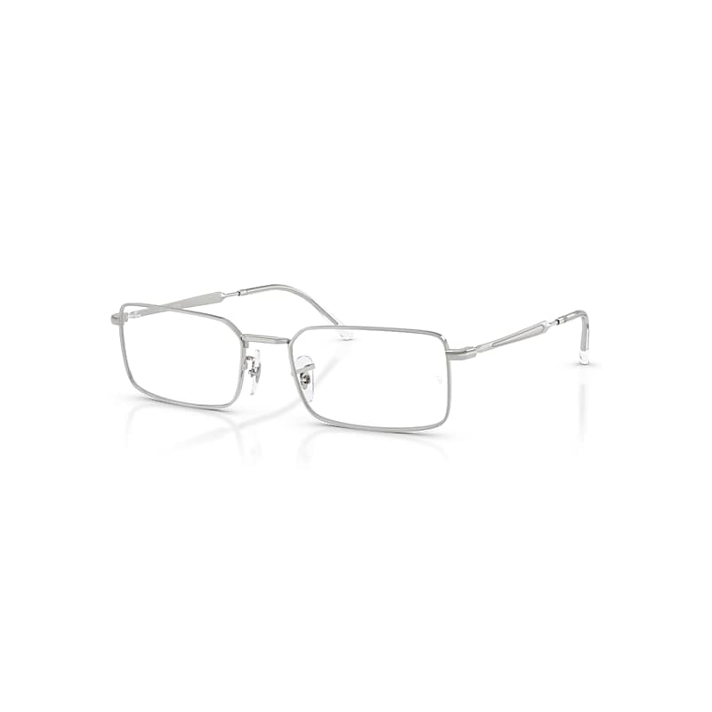Ray-Ban Eyeglasses Unisex Rb6557 Optics - Silver Frame Transparent Lenses Polarized 54-19
