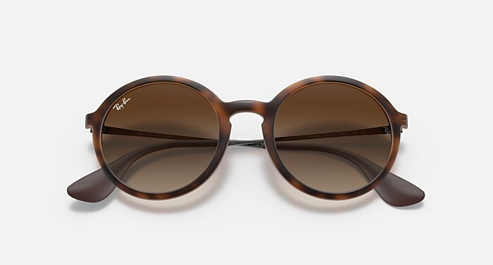 RAY-BAN RB4222 50-21 Brown Round Havana Rubber Tortoise Youngster Sunglasses RB4222 Sunglasses in Havana and Brown Gradient (50-21  main image 2
