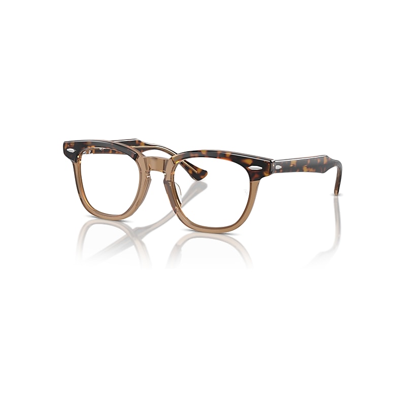 Ray-Ban Eyeglasses Kids  Optics Kids - Havana On Transparent Frame Clear Lenses Polarized 43-18, RB9098V