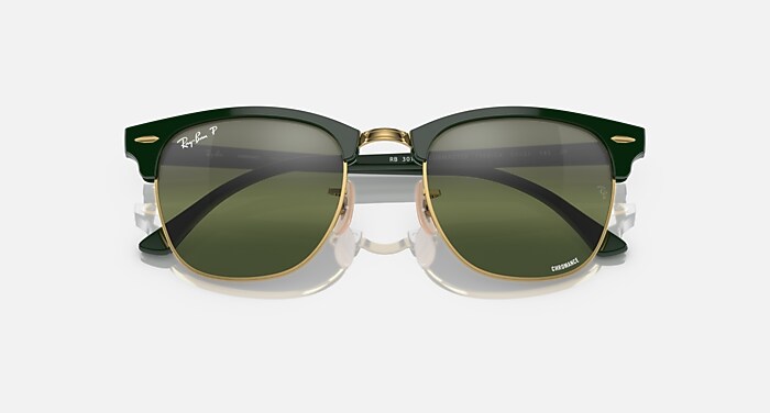 CLUBMASTER POLARIZED+ LENSES Sunglasses in Green On Gold and