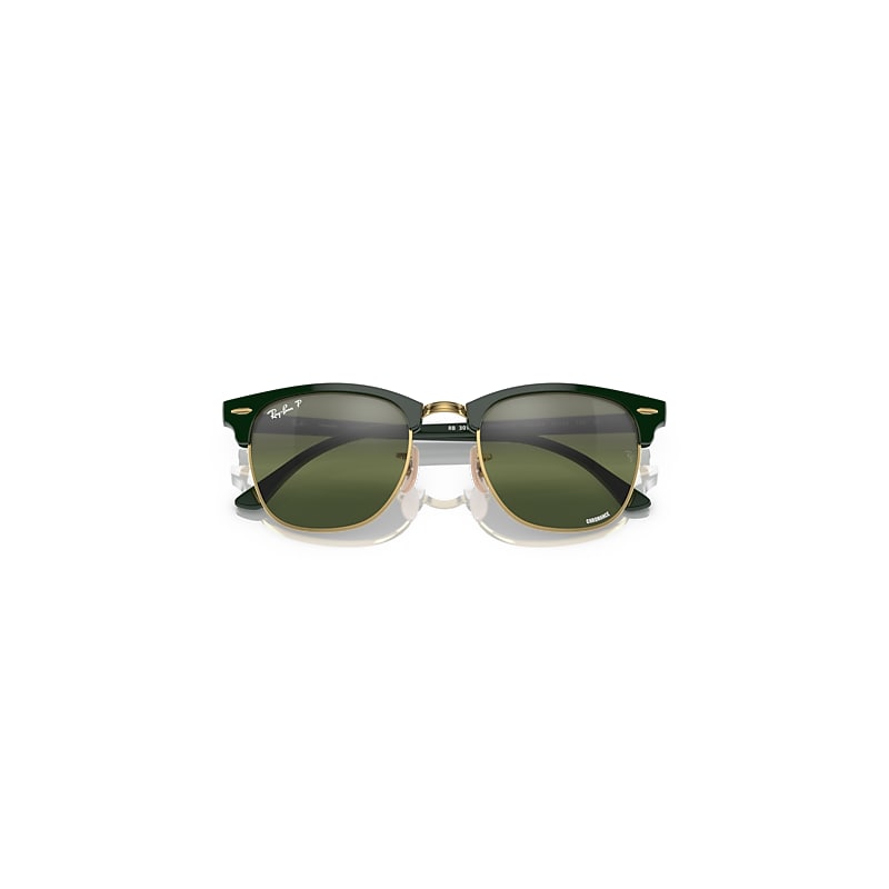 Ray-Ban Clubmaster Polarized+ Lenses Sunglasses Green Frame Green Lenses Polarized 55-21