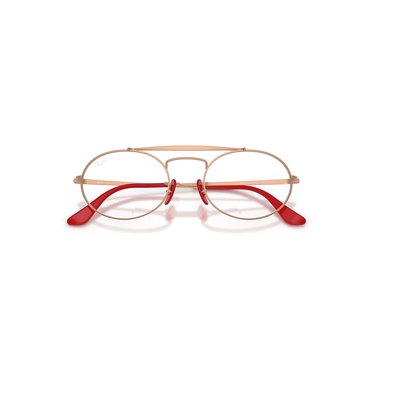 Ray-Ban Rb3775vm Optics Scuderia Ferrari Collection Optical Matte Rose Gold Frame Clear Lenses Polarized 51-20