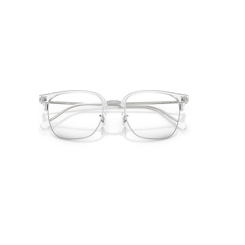 Ray-Ban New Clubmaster Optics Optical Silver Frame Clear Lenses Polarized 51-20