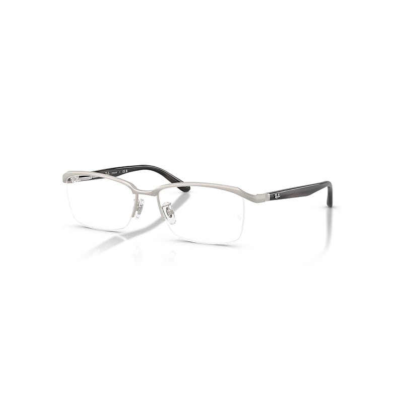 Ray-Ban Eyeglasses Unisex Rb8779d Titanium Optics - Brushed Silver Frame Clear Lenses Polarized 55-16