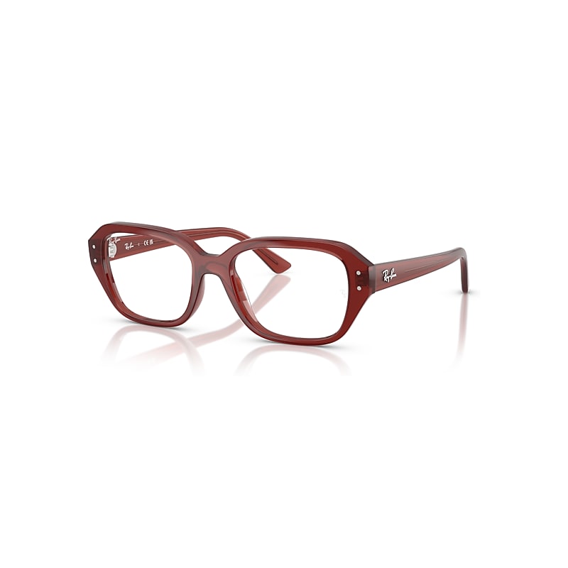 Ray-Ban Eyeglasses  Shea Optics Bio-Based - Rusty Brown Frame Clear Lenses Polarized 53-18, RX7258