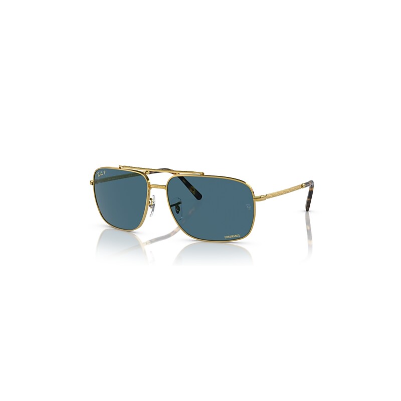 Ray-Ban Sunglasses   Polarized+ Lenses - Gold Frame Blue Lenses Polarized 59-15, RB3796