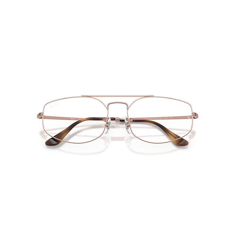 Ray-Ban Explorer V Optics Eyeglasses Copper Frame Clear Lenses Polarized 56-17