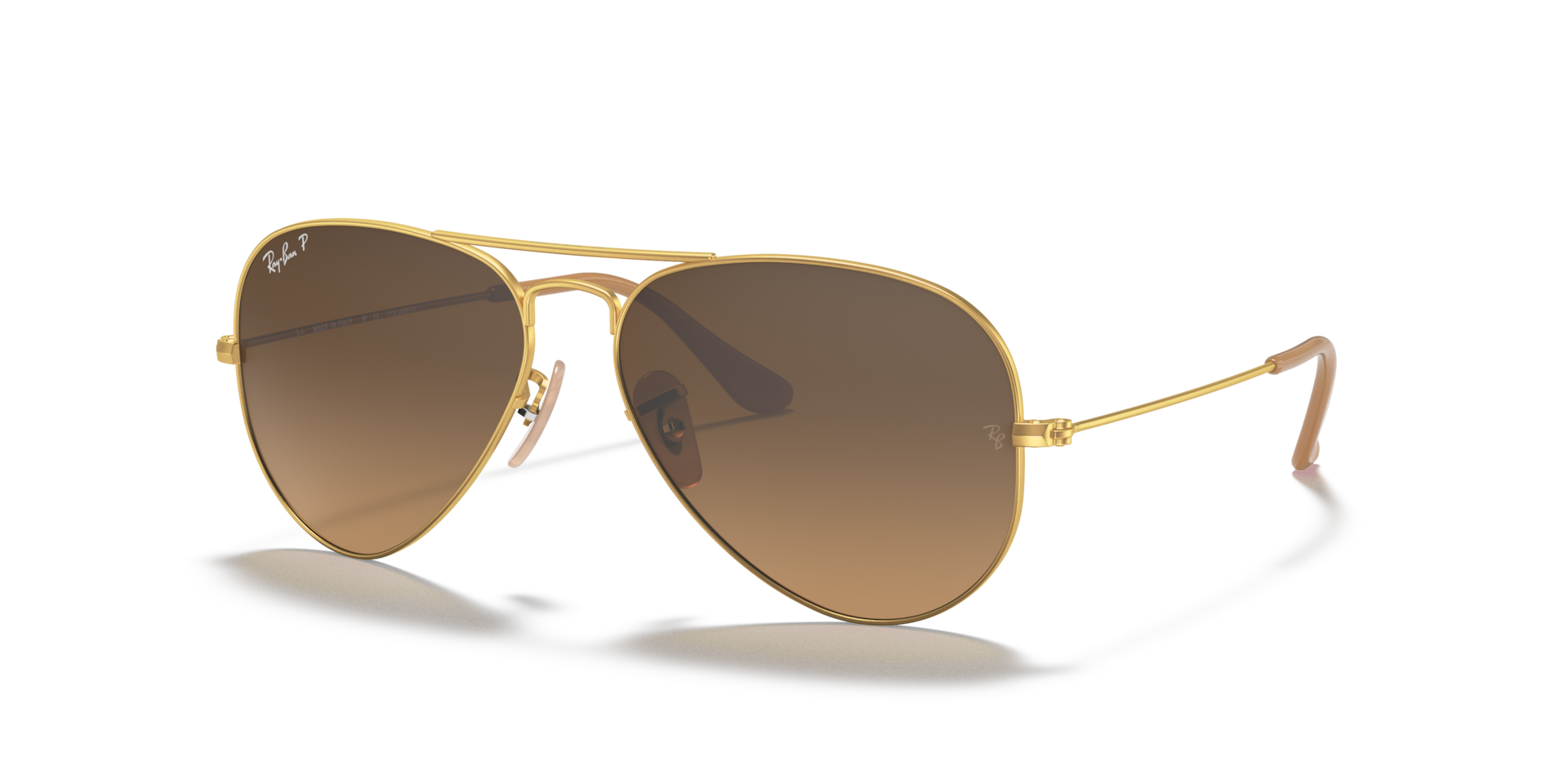 RayBan Aviator Gradient Brown Lenses RB3025 Golden Frame 58 - 62 NEW Unisex Ray-Ban RB3025 Aviator Large Metal Gold, Bronze, Brown  main image 3