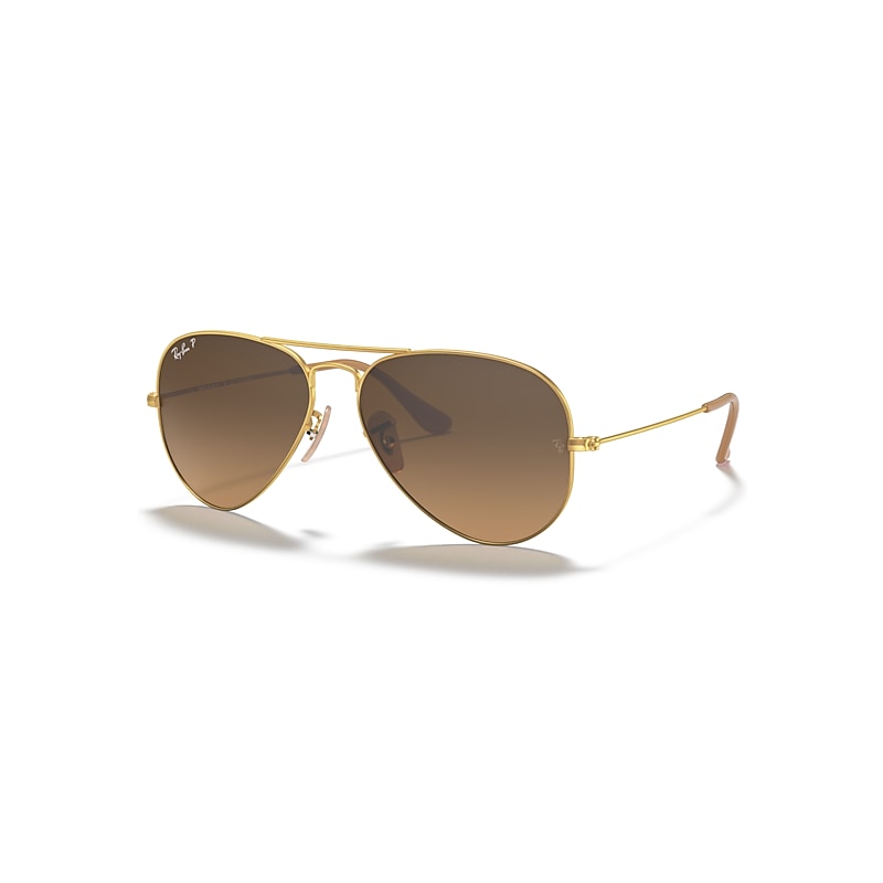 Ray - Ban Unisex Brown Ray - Ban Rb3025 Aviator 112/M2 Sunglasses Metal Gold Pilot Polarized Shaded - Image 5