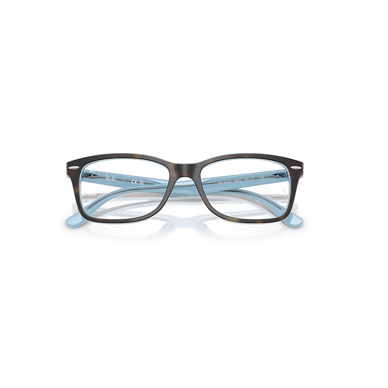 Ray-Ban Rb5428 Optics Optical Havana On Light Blue Frame Clear Lenses Polarized 53-17