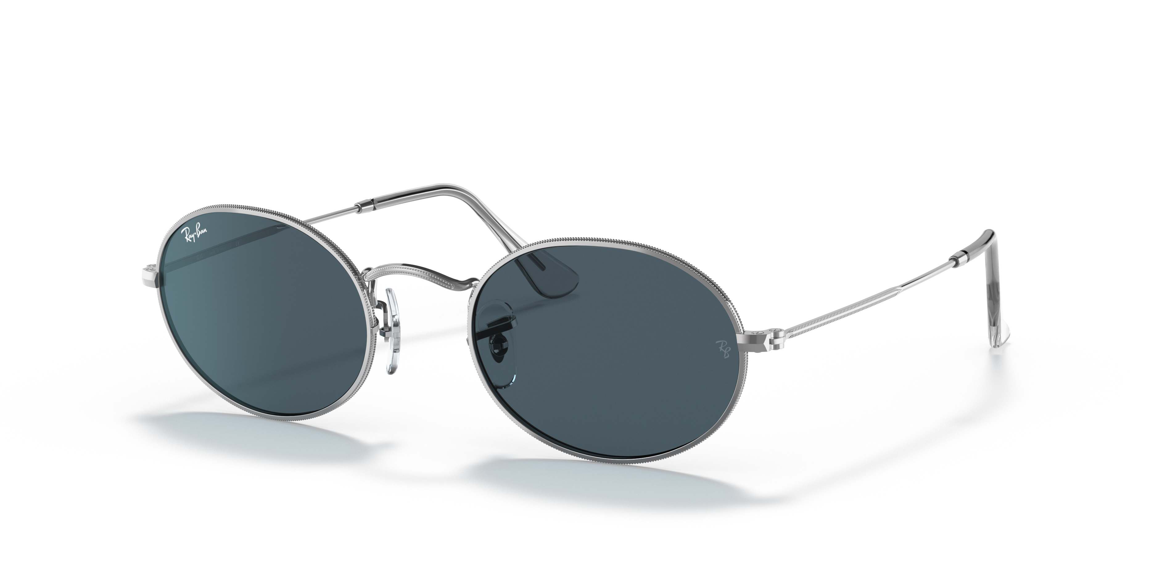 小物 Ray-Ban RB3547 OVAL METAL Sunglasses in Silver and Blue - RB3547 | Ray-Ban® US