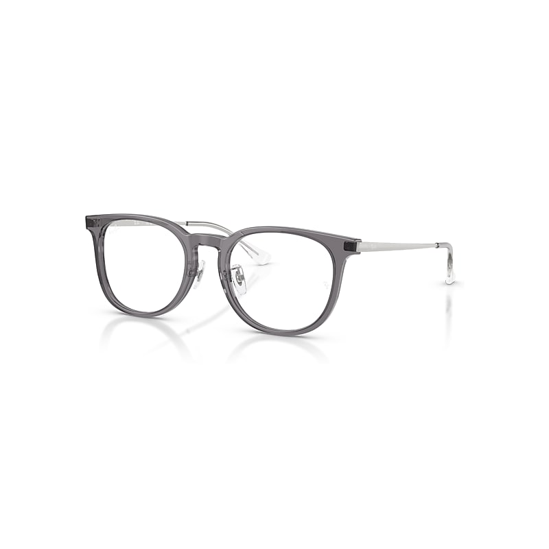 Ray-Ban Eyeglasses Unisex Rb5453d Optics - Silver Frame Clear Lenses Polarized 52-20