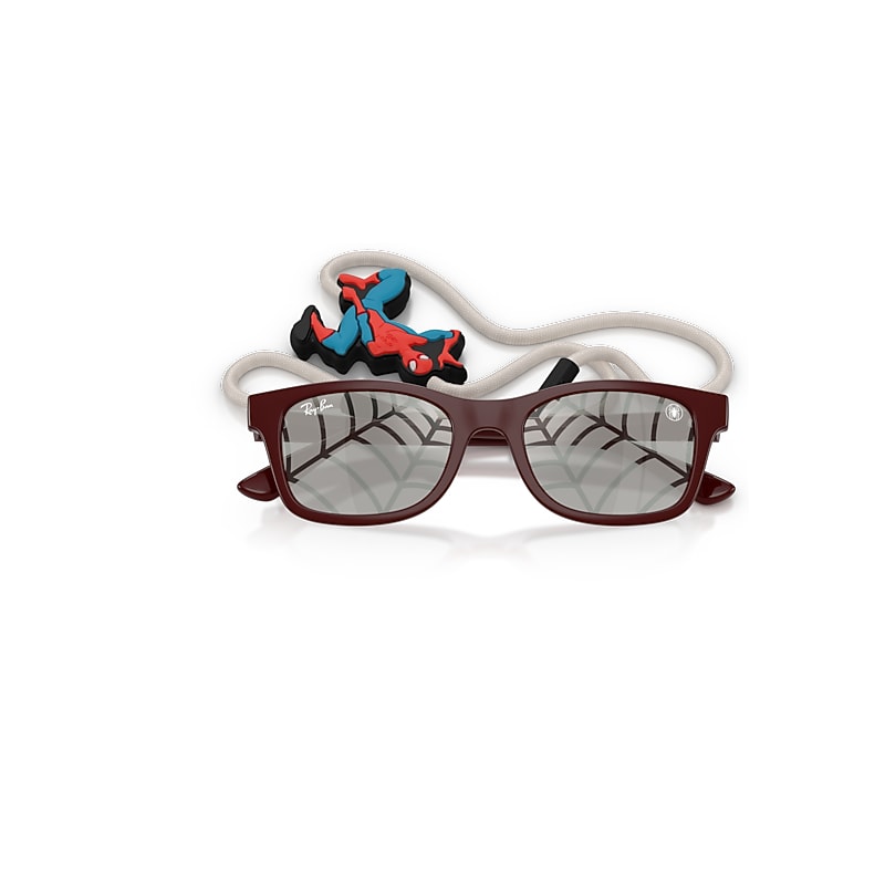 Ray-Ban Ray-Ban Marvel© - Spiderman Rb9086s Kids Sunglasses Dark Red Frame Grey Lenses 46-17