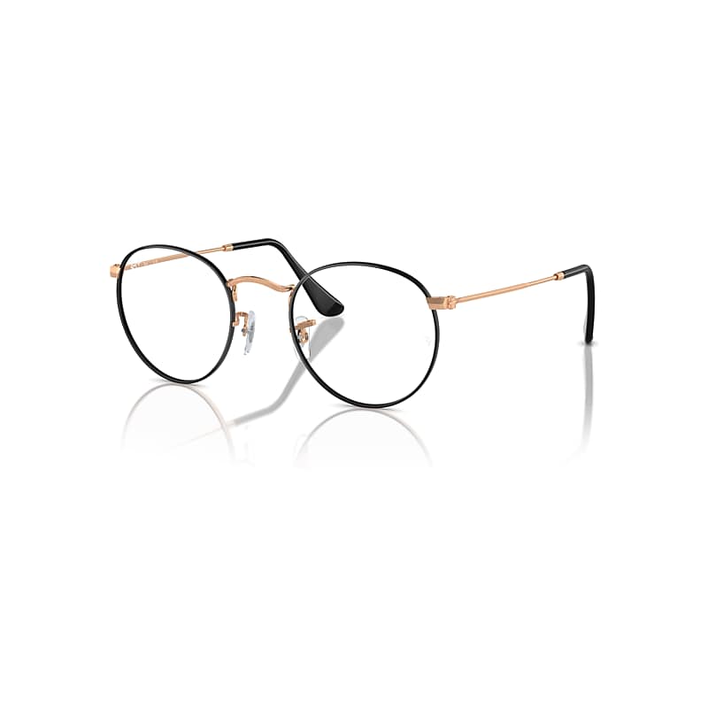 Ray-Ban Eyeglasses Unisex Round Metal Optics - Rose Gold Frame Clear Lenses 50-21
