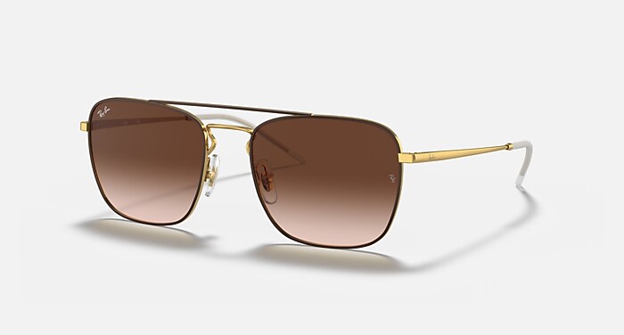 RB3727D Polarized Sunglasses in Arista Gold and Dark Green