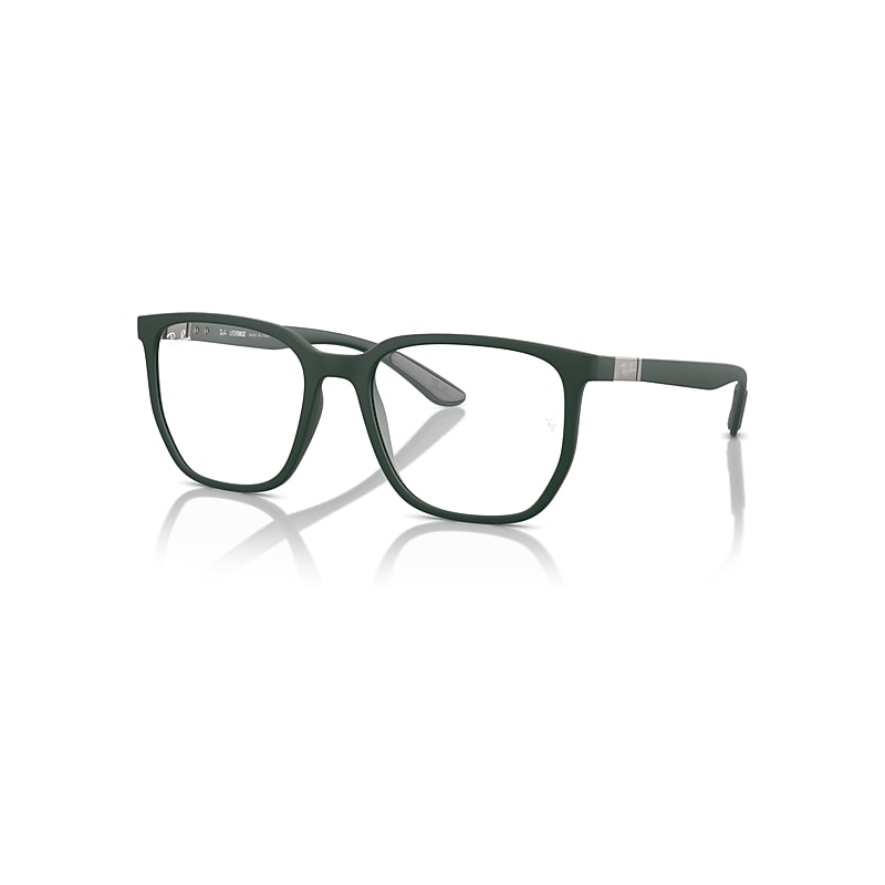 Ray-Ban Eyeglasses Unisex Rb7235 Optics - Sand Green Frame Clear Lenses Polarized 53-19